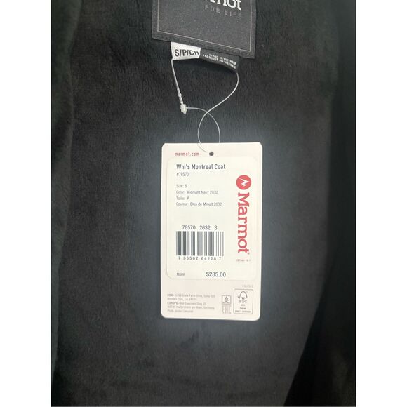 Marmot Women’s Montreal Down Coat Navy Blue Small NWT - Picture 8 of 10